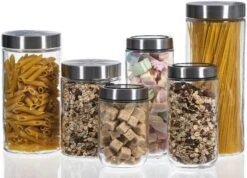 Sareva Voorraadpot - Glas / RVS Deksel - ø 11.5 Cm / 1.25 Liter -Le Creuset Winkel opbergglas set 1