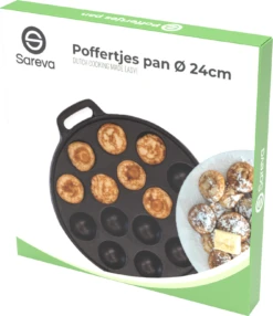 Sareva Poffertjespan - Gietijzer - ø 24 Cm - 19 Poffertjes -Le Creuset Winkel poffertjespan Package New