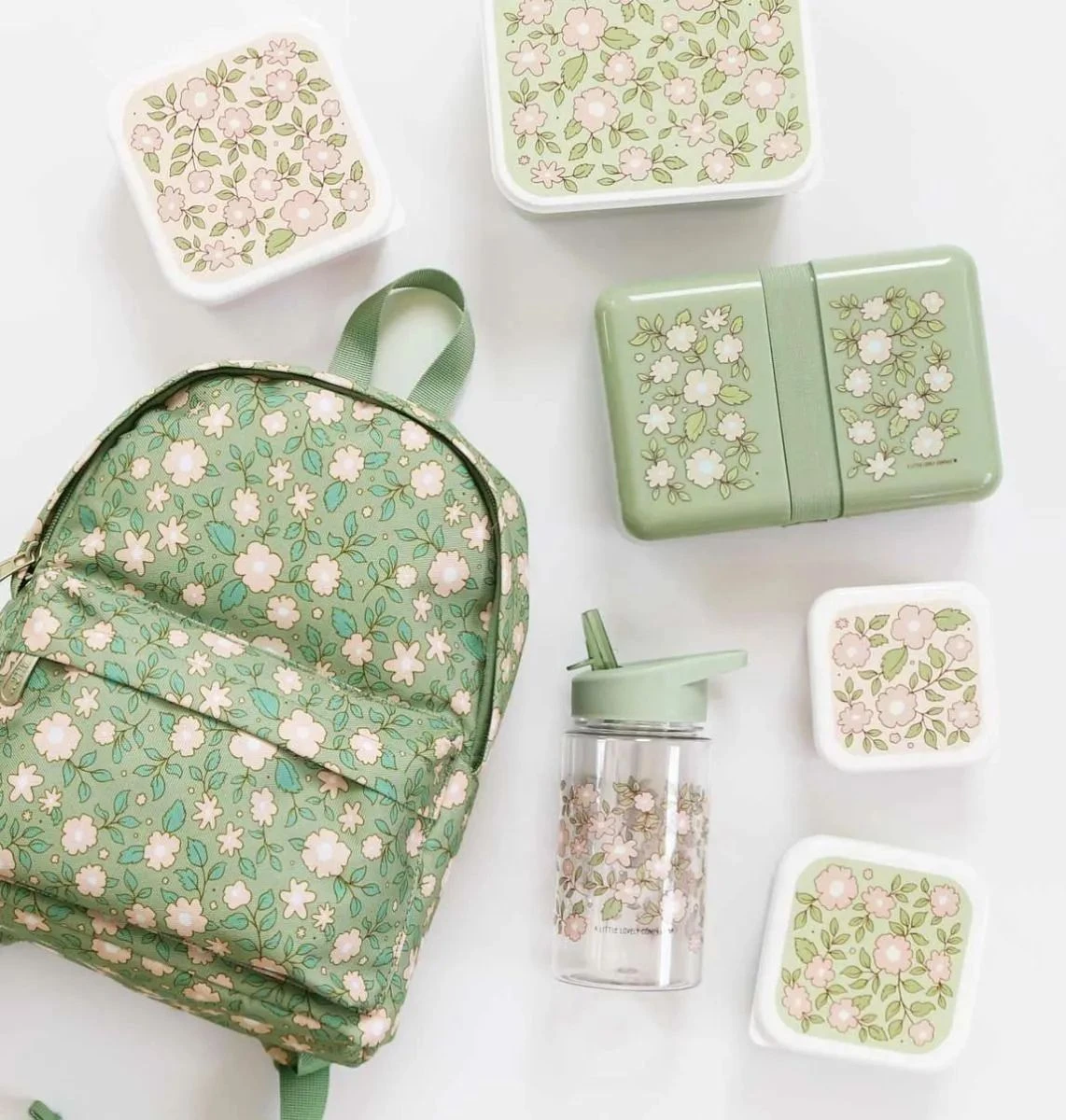 A Little Lovely Company Lunchbox - Groene Bloesems 4 A Little Lovely Company Lunchbox - Groene Bloesems - Afbeelding 4