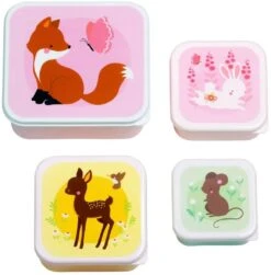 A Little Lovely Company Lunchset - Bosvriendjes -Le Creuset Winkel sbsefo27 lr 1 lunch and snack box set forest friends