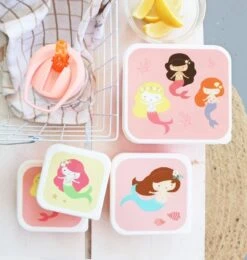 A Little Lovely Company Lunchset - Zeemeermin -Le Creuset Winkel sbseme40 lr 6 lunch snack box set mermaids