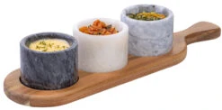 Jay Hill Serveerplank - Met Marmeren Schaaltjes - 37 X 11 Cm -Le Creuset Winkel schaaltjes marmer 1