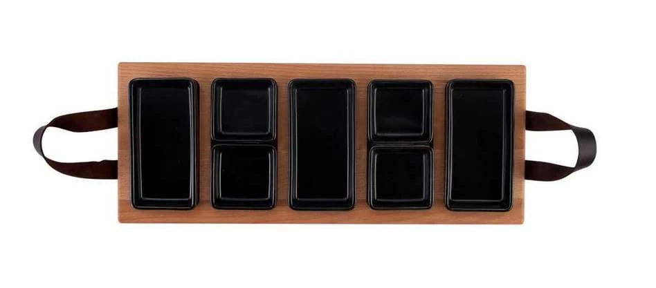 Bowls & Dishes Serveerplank / Tapasplank Streetfood 5-vaks Zwart - Large 4 Bowls & Dishes Serveerplank / Tapasplank Streetfood 5-vaks Zwart - Large - Afbeelding 4